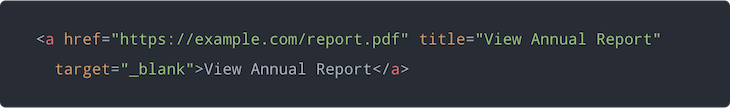 Example Of A Basic HTML Anchor Element