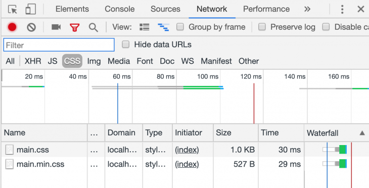 CSS file comparison in Chrome DevTools
