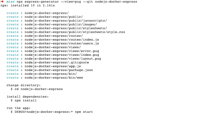 New Docker Application Setup