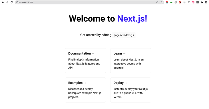 Next.js Welcome Screen