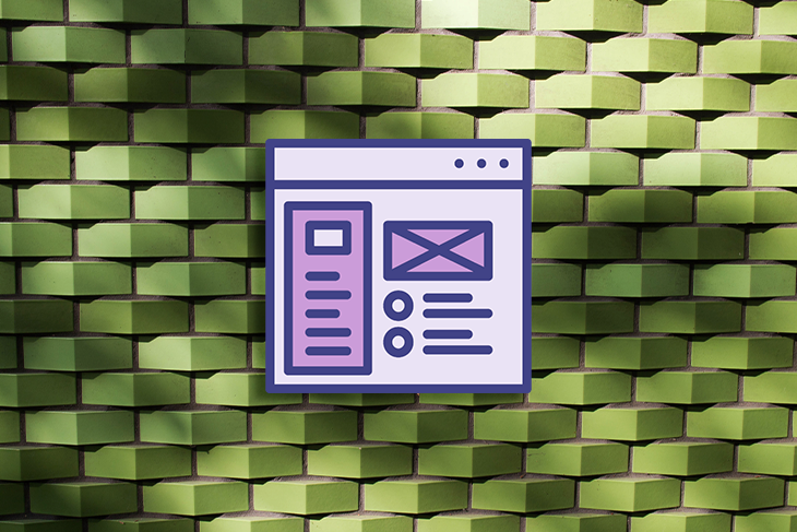 Wireframe Illustration Over Green Tile Background