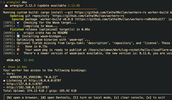 Running Rust App