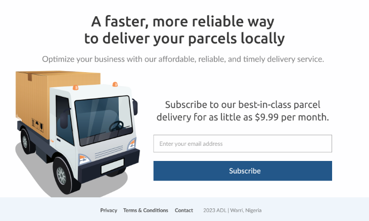 Delivery Truck Points to CTA
