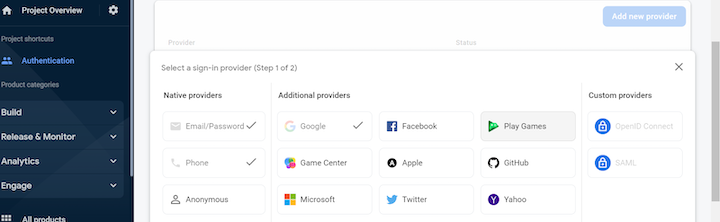 Firebase Dashboard OTP