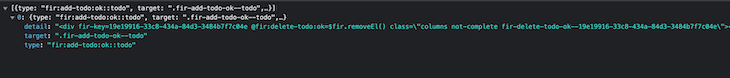 Developer Console Showing Server Response With Hydrated Html Template