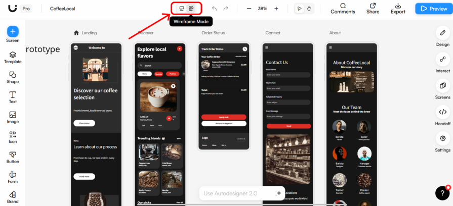 Editable Wireframe